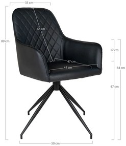 Fekete kárpitozott étkezőfotel Harbo – House Nordic