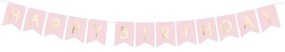 Betűfüzér - HAPPY BIRTHDAY,  15 x 175 cm Rózsaszín: Rózsaszín