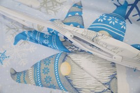 KARÁCSONYI MANÓ kék pamut ágyneműhuzat Ágyneműhuzat mérete: 70 x 90 cm | 140 x 200 cm