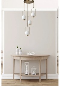 Fehér-aranyszínű függőlámpa üveg búrával ø 30 cm Ahu – Opviq lights