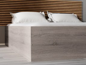 BELLA ágy 160 x 200 cm, szarvasgomba tölgy Matrac: Somnia matrac 18 cm, Ágyrács: Deszkás ágyráccsal