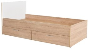 Egyszemélyes ágy 90 cm Vobima 2 (szonoma tölgy + fehér) (ágyráccsal) (tárolóhellyel). 1094834