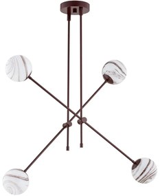 Argon 1842 - Csillár rúdon ABSOS 4xE14/7W/230V alabástrom barna