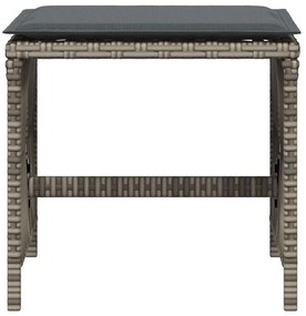 4 db szürke polyrattan kerti szék párnával 41 x 41 x 36 cm
