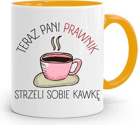 Sárga Bögre Ügyvédnőnek, fényképes nyomott mintás Kávé