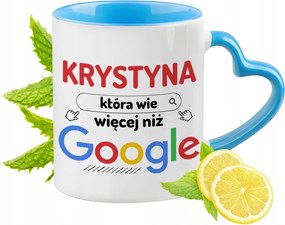 Krisztina Kék Bögre Szív Alakú Füllel Kávé Ajándék