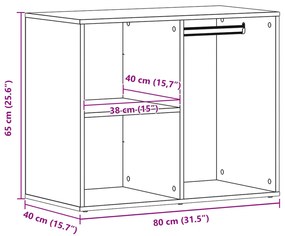 Fekete Tömörfa Kozmetikai Szekrény - 80x40x65 cm