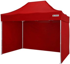Kerti sátor 2x3m - 2x3m plusz 3 oldalfal - Piros