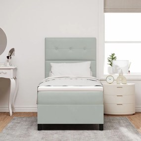 Boxspring Ágy Matrac Különböző Szürke Egyágyas Bársonyos