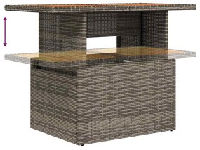 Kerti Kanapé Szett 9 pcs Szürke és Barna 100 x 55 x 73 cm