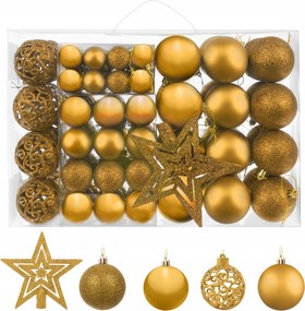 Iso karácsonyfadísz szett 100 db-os arany