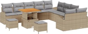 vidaXL Kerti Kanapé Szett párnával 13 pcs Beige és Világosszürke