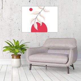 Üveg kép - Rózsaszín virágos absztrakció N⁰2 (70x50 cm)