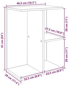 éjjeliszekrény barna tölgyfa 46,5x29x61 cm gépi forgácsolt fa