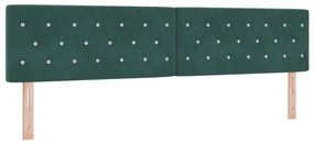Boxspring Ágy Mattal Sötét Zöld 200x200 cm Bársony