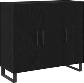 vidaXL Széf Fekete tölgy 90 x 34 x 80 cm Faanyag