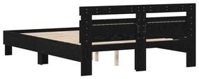Fekete Ágykeret Fekete tölgy Fa 140 x 190 cm Tartós