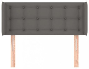 szürke műbőr szárnyas fejtámla 83x16x78/88 cm