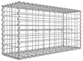Gabion kosár, horganyzott fém gabion kőkosár, 100×50×30 cm, 5×10 cm-es hálóval