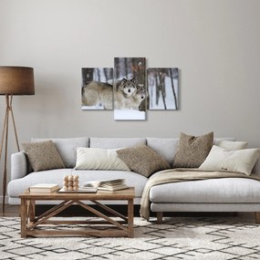Kép - Farkasok télen (90x60 cm)