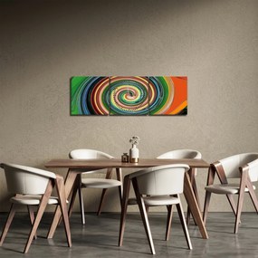 Absztrakt kép - színes spirál (órával) (90x30 cm)