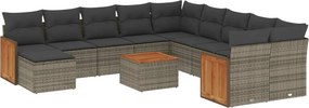 vidaXL 12 részes szürke polyrattan kerti ülőgarnitúra párnákkal
