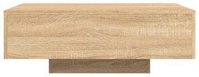sonoma tölgy színű dohányzóasztal LED-lámpákkal 85 x 55 x 31 cm