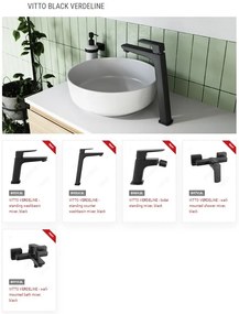 Ferro Vitto Verdeline, mosogató csaptelep, fekete matt, BVI2VLBL