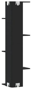 fekete szerelt fa fali sarokpolc 36,5 x 36,5 x 140 cm