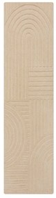 Bézs gyapjú futószőnyeg 60x230 cm Zen Garden - Flair Rugs