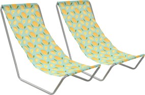 2 db összecsukható strandnyugágy SAND LEMON, színes kivitel.