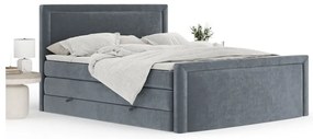 Sötétszürke ágyneműtartós boxspring ágy 180x200 cm Lavenda – Maison de Rêve