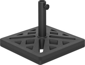 Outsunny Négyzetes Napernyő Talapzat 15 kg, Beton Napernyő Állvány, Napernyő Talapzat Ø 32, 38, 48 mm Oszlophoz, Perforált Dizájn, Teraszi Napernyő Ál