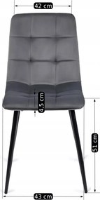 Szürke Bársony Étkezőszék. PERU Belföldi Raktárról