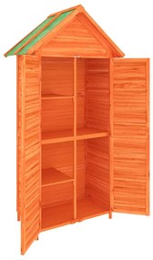 Barna tömör fenyőfa kerti szerszámtároló 89 x 52,5 x 175 cm