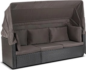 Kerti bútor szett fekete/barna színben – CALIENTE