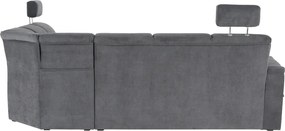 Kinyitható ülőgarnitúra, szürke szövet, jobbos, SANTIAGO