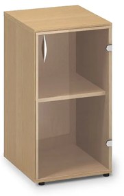 Alacsony keskeny üvegszekrény ProOffice 40 x 45,8 x 73,5 cm, jobb, bükkfa