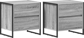 vidaXL Éjjeli asztal 2 pcs Szürke Sonoma 50 x 39.5 x 50 cm Faanyag