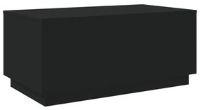 Fekete dohányzóasztal LED-lámpákkal 90x50x40 cm