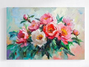Poszter Természet Virágok Bazsarózsa Peonie Virágok Csokor 60x40