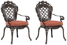 Sötétbarna kerti szék kétdarabos szettben LIZZANO Beliani