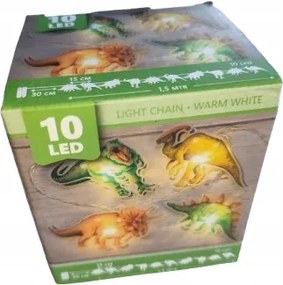 Dekoratív fényfüzér, 1,5 m, 10 Led dinoszauruszok