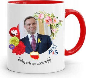 Piros Elnöki Bögre Andrzej Duda Pis Egészség felirattal