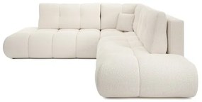 Ágyazható balos L-alakú kárpitozott sarokkanapé ágyneműtartóval ALMADA bézs