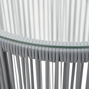 3 darabos szürke PE rattan bisztrószett párnával