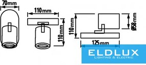 UNIVERSO Spot lámpatest 1xGU10 Max.35w IP20 125x70x110mm Fehér