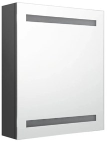 szürke LED-es tükrös fürdőszobaszekrény 50 x 14 x 60 cm