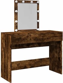 vidaXL füstös tölgy színű fésülködőasztal LED-del 100 x 40 x 130 cm