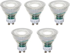 5 darabos GU10 50 mm szabályozható LED izzó átlátszó 2,5W 450 lm 6500K